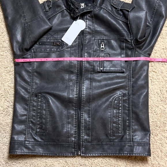 NWT David Outerwear Mens Leather Jacket - Picture 2 of 14